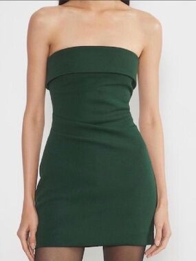 Aritzia Womens Forest Green Mini Dress